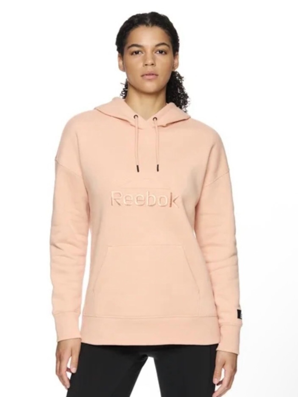 Reebok large logo Hoodie with
Pocket Dusty Coral Size M